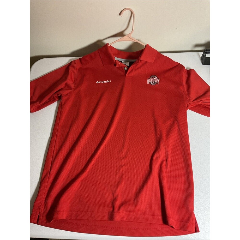 Columbia PFG Men's Ohio State Red Polo Large Omni-shade Buckeyes